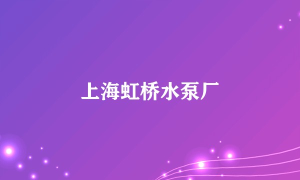 上海虹桥水泵厂