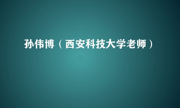孙伟博(西安科技大学老师)