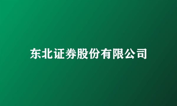 东北证券股份有限公司