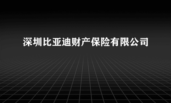 深圳比亚迪财产保险有限公司