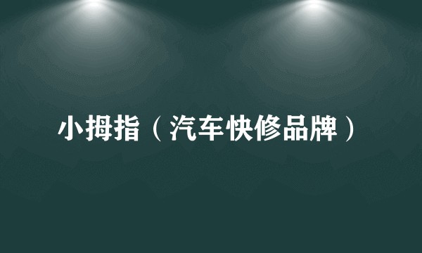 小拇指（汽车快修品牌）