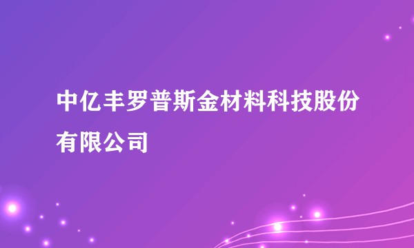 中亿丰罗普斯金材料科技股份有限公司