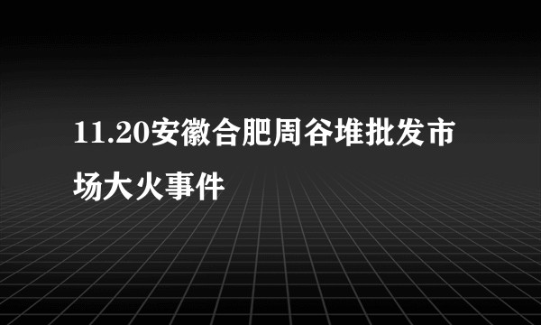 11.20安徽合肥周谷堆批发市场大火事件