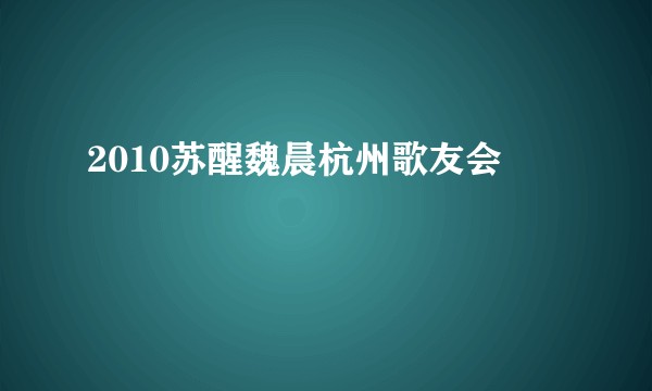 2010苏醒魏晨杭州歌友会
