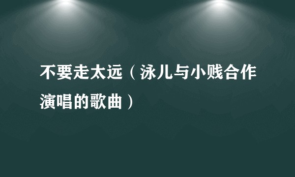 不要走太远(泳儿与小贱合作演唱的歌曲)