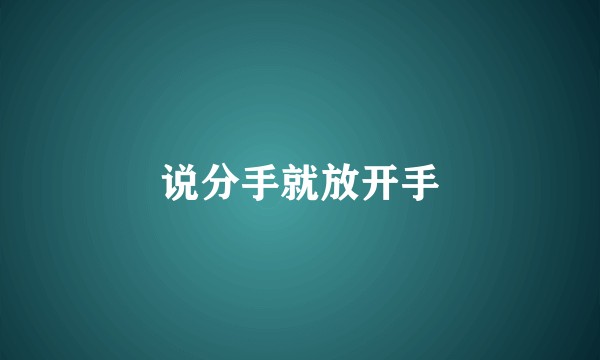 说分手就放开手