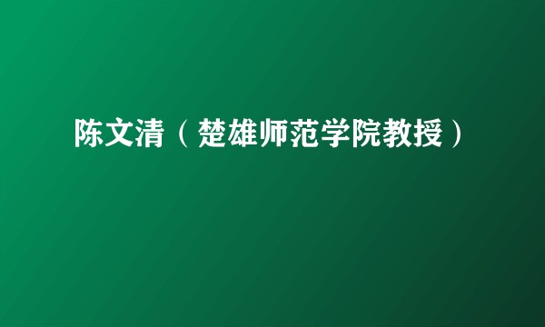 陈文清（楚雄师范学院教授）