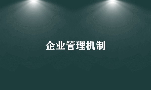 企业管理机制